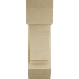 Ekena Millwork - BKTUR0554X14X18IMP06RCPR - Timberthane Faux Wood Imperial Style Bracket w/ Offset Brace, Slat Ends, 5 1/2"W x 14"D x 18"H, Primed Tan