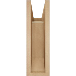Ekena Millwork - BKTUR0554X14X18IMP06RCPR - Timberthane Faux Wood Imperial Style Bracket w/ Offset Brace, Slat Ends, 5 1/2"W x 14"D x 18"H, Primed Tan