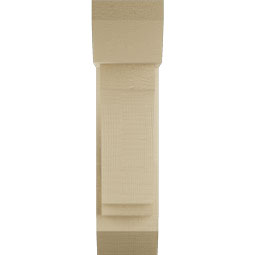 Ekena Millwork - BKTUR0554X14X22IMP06RCPR - Timberthane Faux Wood Imperial Style Bracket w/ Offset Brace, Slat Ends, 5 1/2"W x 14"D x 22"H, Primed Tan
