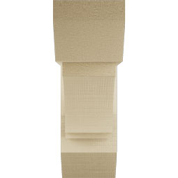Ekena Millwork - BKTUR0554X16X16IMP06RCPR - Timberthane Faux Wood Imperial Style Bracket w/ Offset Brace, Slat Ends, 5 1/2"W x 16"D x 16"H, Primed Tan