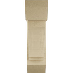 Ekena Millwork - BKTUR0554X16X20IMP06RCPR - Timberthane Faux Wood Imperial Style Bracket w/ Offset Brace, Slat Ends, 5 1/2"W x 16"D x 20"H, Primed Tan