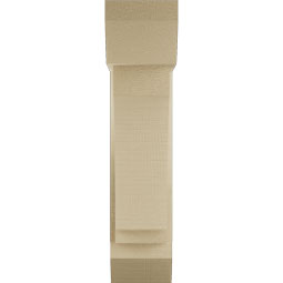Ekena Millwork - BKTUR0554X16X24IMP06RCPR - Timberthane Faux Wood Imperial Style Bracket w/ Offset Brace, Slat Ends, 5 1/2"W x 16"D x 24"H, Primed Tan