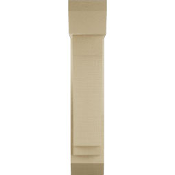 Ekena Millwork - BKTUR0554X16X28IMP06RCPR - Timberthane Faux Wood Imperial Style Bracket w/ Offset Brace, Slat Ends, 5 1/2"W x 16"D x 28"H, Primed Tan