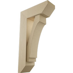 Ekena Millwork - BKTUR0554X16X28IMP06RCPR - Timberthane Faux Wood Imperial Style Bracket w/ Offset Brace, Slat Ends, 5 1/2"W x 16"D x 28"H, Primed Tan
