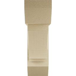 Ekena Millwork - BKTUR0554X18X18IMP06RCPR - Timberthane Faux Wood Imperial Style Bracket w/ Offset Brace, Slat Ends, 5 1/2"W x 18"D x 18"H, Primed Tan