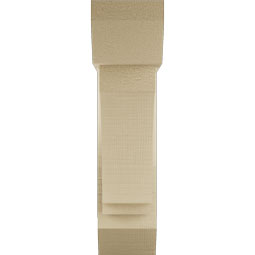 Ekena Millwork - BKTUR0554X18X22IMP06RCPR - Timberthane Faux Wood Imperial Style Bracket w/ Offset Brace, Slat Ends, 5 1/2"W x 18"D x 22"H, Primed Tan