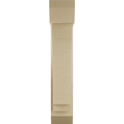 Ekena Millwork - BKTUR0554X18X30IMP06RCPR - Timberthane Faux Wood Imperial Style Bracket w/ Offset Brace, Slat Ends, 5 1/2"W x 18"D x 30"H, Primed Tan