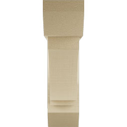 Ekena Millwork - BKTUR0554X20X20IMP06RCPR - Timberthane Faux Wood Imperial Style Bracket w/ Offset Brace, Slat Ends, 5 1/2"W x 20"D x 20"H, Primed Tan