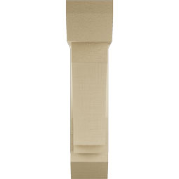 Ekena Millwork - BKTUR0554X20X24IMP06RCPR - Timberthane Faux Wood Imperial Style Bracket w/ Offset Brace, Slat Ends, 5 1/2"W x 20"D x 24"H, Primed Tan