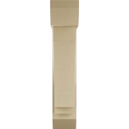 Ekena Millwork - BKTUR0554X20X28IMP06RCPR - Timberthane Faux Wood Imperial Style Bracket w/ Offset Brace, Slat Ends, 5 1/2"W x 20"D x 28"H, Primed Tan