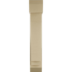 Ekena Millwork - BKTUR0554X20X32IMP06RCPR - Timberthane Faux Wood Imperial Style Bracket w/ Offset Brace, Slat Ends, 5 1/2"W x 20"D x 32"H, Primed Tan