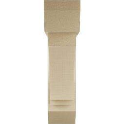 Ekena Millwork - BKTUR0554X22X22IMP06RCPR - Timberthane Faux Wood Imperial Style Bracket w/ Offset Brace, Slat Ends, 5 1/2"W x 22"D x 22"H, Primed Tan