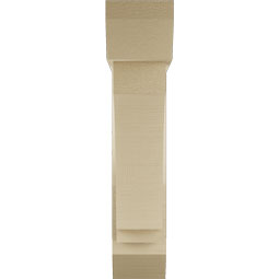 Ekena Millwork - BKTUR0554X22X26IMP06RCPR - Timberthane Faux Wood Imperial Style Bracket w/ Offset Brace, Slat Ends, 5 1/2"W x 22"D x 26"H, Primed Tan