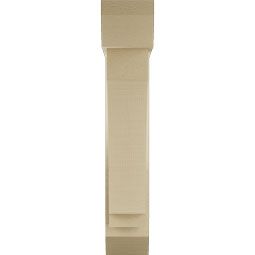 Ekena Millwork - BKTUR0554X22X30IMP06RCPR - Timberthane Faux Wood Imperial Style Bracket w/ Offset Brace, Slat Ends, 5 1/2"W x 22"D x 30"H, Primed Tan