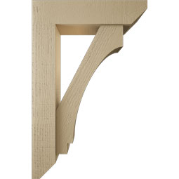Ekena Millwork - BKTUR0554X22X34IMP06RCPR - Timberthane Faux Wood Imperial Style Bracket w/ Offset Brace, Slat Ends, 5 1/2"W x 22"D x 34"H, Primed Tan