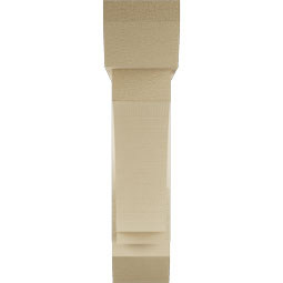 Ekena Millwork - BKTUR0554X24X24IMP06RCPR - Timberthane Faux Wood Imperial Style Bracket w/ Offset Brace, Slat Ends, 5 1/2"W x 24"D x 24"H, Primed Tan