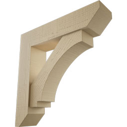 Ekena Millwork - BKTUR0554X24X24IMP06RCPR - Timberthane Faux Wood Imperial Style Bracket w/ Offset Brace, Slat Ends, 5 1/2"W x 24"D x 24"H, Primed Tan