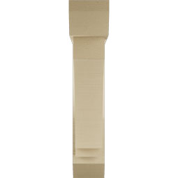 Ekena Millwork - BKTUR0554X24X28IMP06RCPR - Timberthane Faux Wood Imperial Style Bracket w/ Offset Brace, Slat Ends, 5 1/2"W x 24"D x 28"H, Primed Tan