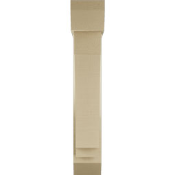 Ekena Millwork - BKTUR0554X24X32IMP06RCPR - Timberthane Faux Wood Imperial Style Bracket w/ Offset Brace, Slat Ends, 5 1/2"W x 24"D x 32"H, Primed Tan