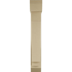 Ekena Millwork - BKTUR0554X24X36IMP06RCPR - Timberthane Faux Wood Imperial Style Bracket w/ Offset Brace, Slat Ends, 5 1/2"W x 24"D x 36"H, Primed Tan