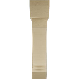Ekena Millwork - BKTUR0554X26X26IMP06RCPR - Timberthane Faux Wood Imperial Style Bracket w/ Offset Brace, Slat Ends, 5 1/2"W x 26"D x 26"H, Primed Tan