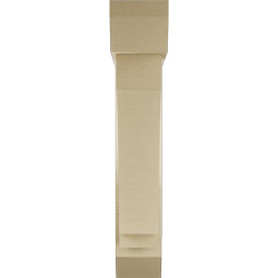Ekena Millwork - BKTUR0554X26X30IMP06RCPR - Timberthane Faux Wood Imperial Style Bracket w/ Offset Brace, Slat Ends, 5 1/2"W x 26"D x 30"H, Primed Tan