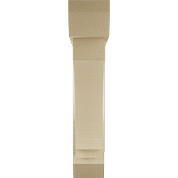 Ekena Millwork - BKTUR0554X28X28IMP06RCPR - Timberthane Faux Wood Imperial Style Bracket w/ Offset Brace, Slat Ends, 5 1/2"W x 28"D x 28"H, Primed Tan