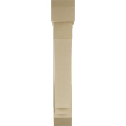Ekena Millwork - BKTUR0554X30X34IMP06RCPR - Timberthane Faux Wood Imperial Style Bracket w/ Offset Brace, Slat Ends, 5 1/2"W x 30"D x 34"H, Primed Tan