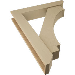 Ekena Millwork - BKTUR0554X32X40IMP06RCPR - Timberthane Faux Wood Imperial Style Bracket w/ Offset Brace, Slat Ends, 5 1/2"W x 32"D x 40"H, Primed Tan