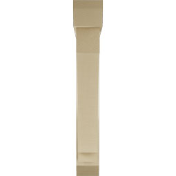 Ekena Millwork - BKTUR0554X34X38IMP06RCPR - Timberthane Faux Wood Imperial Style Bracket w/ Offset Brace, Slat Ends, 5 1/2"W x 34"D x 38"H, Primed Tan