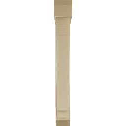 Ekena Millwork - BKTUR0554X36X44IMP06RCPR - Timberthane Faux Wood Imperial Style Bracket w/ Offset Brace, Slat Ends, 5 1/2"W x 36"D x 44"H, Primed Tan