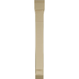 Ekena Millwork - BKTUR0554X36X48IMP06RCPR - Timberthane Faux Wood Imperial Style Bracket w/ Offset Brace, Slat Ends, 5 1/2"W x 36"D x 48"H, Primed Tan