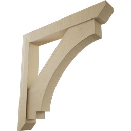 Ekena Millwork - BKTUR0554X40X40IMP06RCPR - Timberthane Faux Wood Imperial Style Bracket w/ Offset Brace, Slat Ends, 5 1/2"W x 40"D x 40"H, Primed Tan