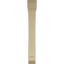 Ekena Millwork - BKTUR0554X40X44IMP06RCPR - Timberthane Faux Wood Imperial Style Bracket w/ Offset Brace, Slat Ends, 5 1/2"W x 40"D x 44"H, Primed Tan