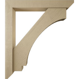 Ekena Millwork - BKTUR0554X42X48IMP06RCPR - Timberthane Faux Wood Imperial Style Bracket w/ Offset Brace, Slat Ends, 5 1/2"W x 42"D x 48"H, Primed Tan