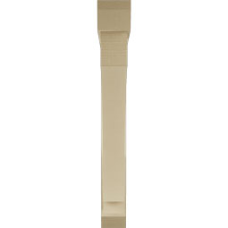 Ekena Millwork - BKTUR0554X44X44IMP06RCPR - Timberthane Faux Wood Imperial Style Bracket w/ Offset Brace, Slat Ends, 5 1/2"W x 44"D x 44"H, Primed Tan