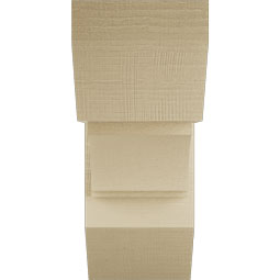 Ekena Millwork - BKTUR0756X18X18IMP06RCPR - Timberthane Faux Wood Imperial Style Bracket w/ Offset Brace, Slat Ends, 7 1/2"W x 18"D x 18"H, Primed Tan