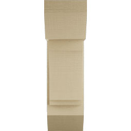 Ekena Millwork - BKTUR0756X18X26IMP06RCPR - Timberthane Faux Wood Imperial Style Bracket w/ Offset Brace, Slat Ends, 7 1/2"W x 18"D x 26"H, Primed Tan