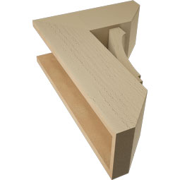 Ekena Millwork - BKTUR0756X18X26IMP06RCPR - Timberthane Faux Wood Imperial Style Bracket w/ Offset Brace, Slat Ends, 7 1/2"W x 18"D x 26"H, Primed Tan