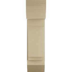 Ekena Millwork - BKTUR0756X18X30IMP06RCPR - Timberthane Faux Wood Imperial Style Bracket w/ Offset Brace, Slat Ends, 7 1/2"W x 18"D x 30"H, Primed Tan