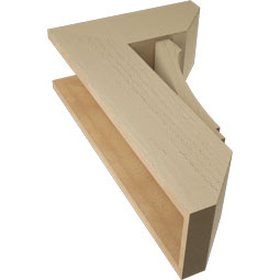 Ekena Millwork - BKTUR0756X18X30IMP06RCPR - Timberthane Faux Wood Imperial Style Bracket w/ Offset Brace, Slat Ends, 7 1/2"W x 18"D x 30"H, Primed Tan