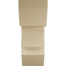 Ekena Millwork - BKTUR0756X20X20IMP06RCPR - Timberthane Faux Wood Imperial Style Bracket w/ Offset Brace, Slat Ends, 7 1/2"W x 20"D x 20"H, Primed Tan