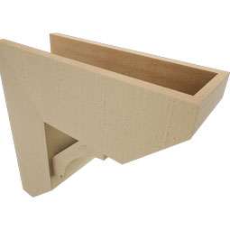 Ekena Millwork - BKTUR0756X20X20IMP06RCPR - Timberthane Faux Wood Imperial Style Bracket w/ Offset Brace, Slat Ends, 7 1/2"W x 20"D x 20"H, Primed Tan