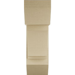Ekena Millwork - BKTUR0756X20X24IMP06RCPR - Timberthane Faux Wood Imperial Style Bracket w/ Offset Brace, Slat Ends, 7 1/2"W x 20"D x 24"H, Primed Tan