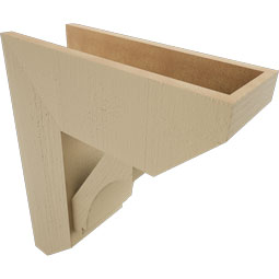 Ekena Millwork - BKTUR0756X20X24IMP06RCPR - Timberthane Faux Wood Imperial Style Bracket w/ Offset Brace, Slat Ends, 7 1/2"W x 20"D x 24"H, Primed Tan