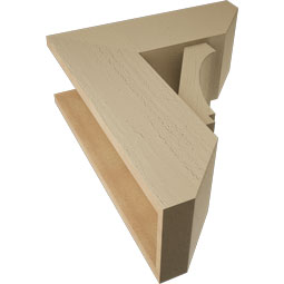 Ekena Millwork - BKTUR0756X20X24IMP06RCPR - Timberthane Faux Wood Imperial Style Bracket w/ Offset Brace, Slat Ends, 7 1/2"W x 20"D x 24"H, Primed Tan