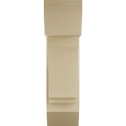 Ekena Millwork - BKTUR0756X20X28IMP06RCPR - Timberthane Faux Wood Imperial Style Bracket w/ Offset Brace, Slat Ends, 7 1/2"W x 20"D x 28"H, Primed Tan