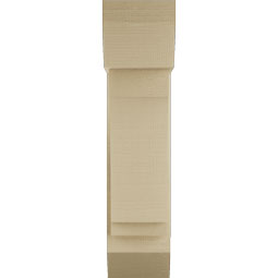 Ekena Millwork - BKTUR0756X20X32IMP06RCPR - Timberthane Faux Wood Imperial Style Bracket w/ Offset Brace, Slat Ends, 7 1/2"W x 20"D x 32"H, Primed Tan