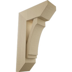 Ekena Millwork - BKTUR0756X20X32IMP06RCPR - Timberthane Faux Wood Imperial Style Bracket w/ Offset Brace, Slat Ends, 7 1/2"W x 20"D x 32"H, Primed Tan