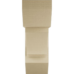 Ekena Millwork - BKTUR0756X22X22IMP06RCPR - Timberthane Faux Wood Imperial Style Bracket w/ Offset Brace, Slat Ends, 7 1/2"W x 22"D x 22"H, Primed Tan